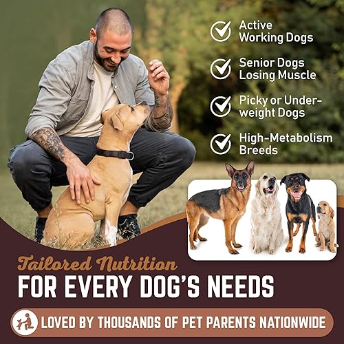 Miniatura 5 de Ganador de peso para perros, proteína en polvo para perros, suplemento alimenticio alto en calorías, ganador de peso de calidad premium, masa,