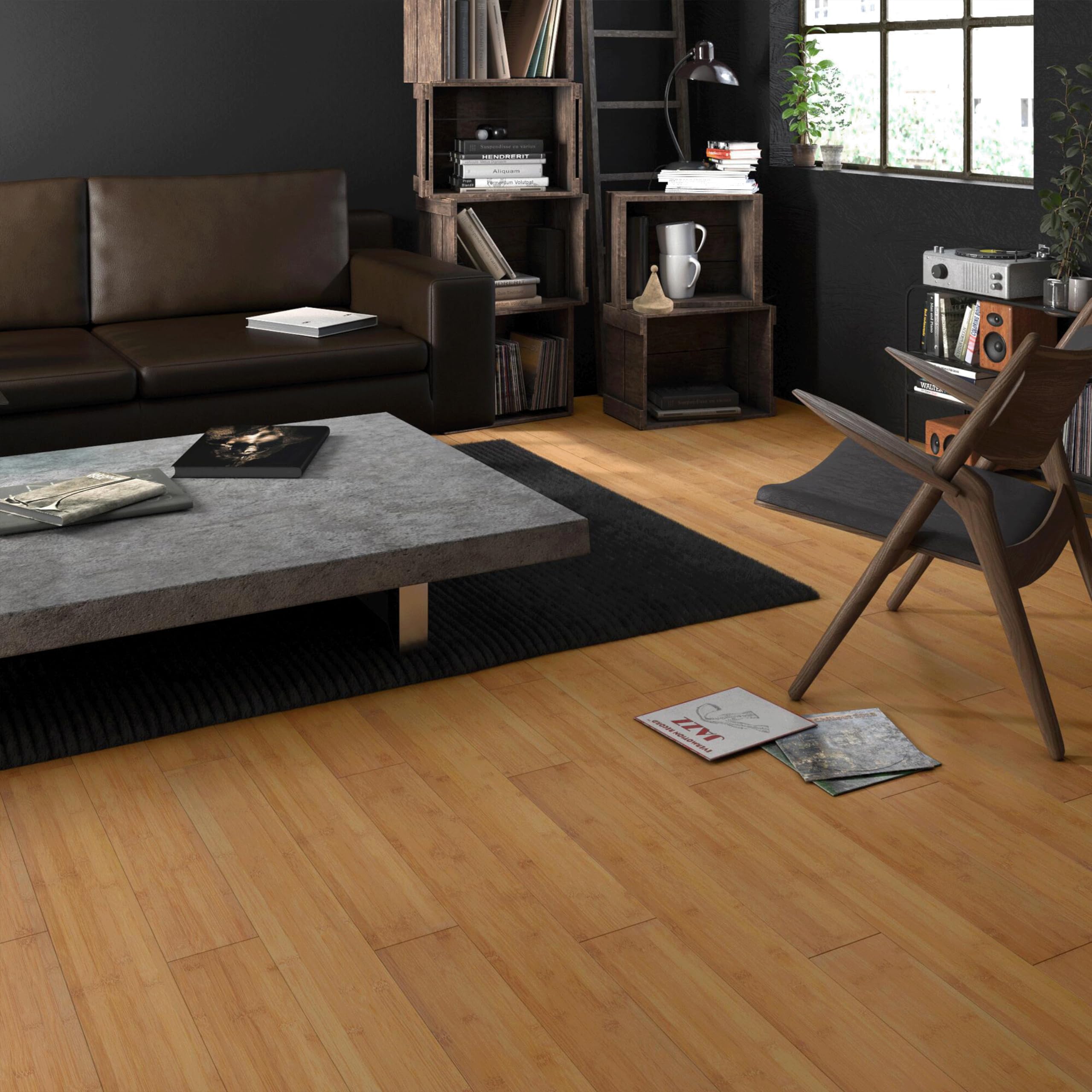 ARTENS - Parkettboden Bali - Versiegeltes massives Bambusparkett zum Kleben - Intenso - Natürliches Holz - Beige - L.98 cm x B.12,7 cm - Dicke 15 mm - 1,37 m²/ 11 Dielen - Belastungsklasse 21