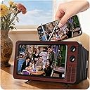 SEANCHEER Retro TV Cell Phone Screen Magnifier HD, 3D Portable Foldable Mobile Phone Magnifier for Movie & Game, Fit for All Smartphones - Gift for Women Mom Wife Men Dad Husband Friends (Brown, 12")