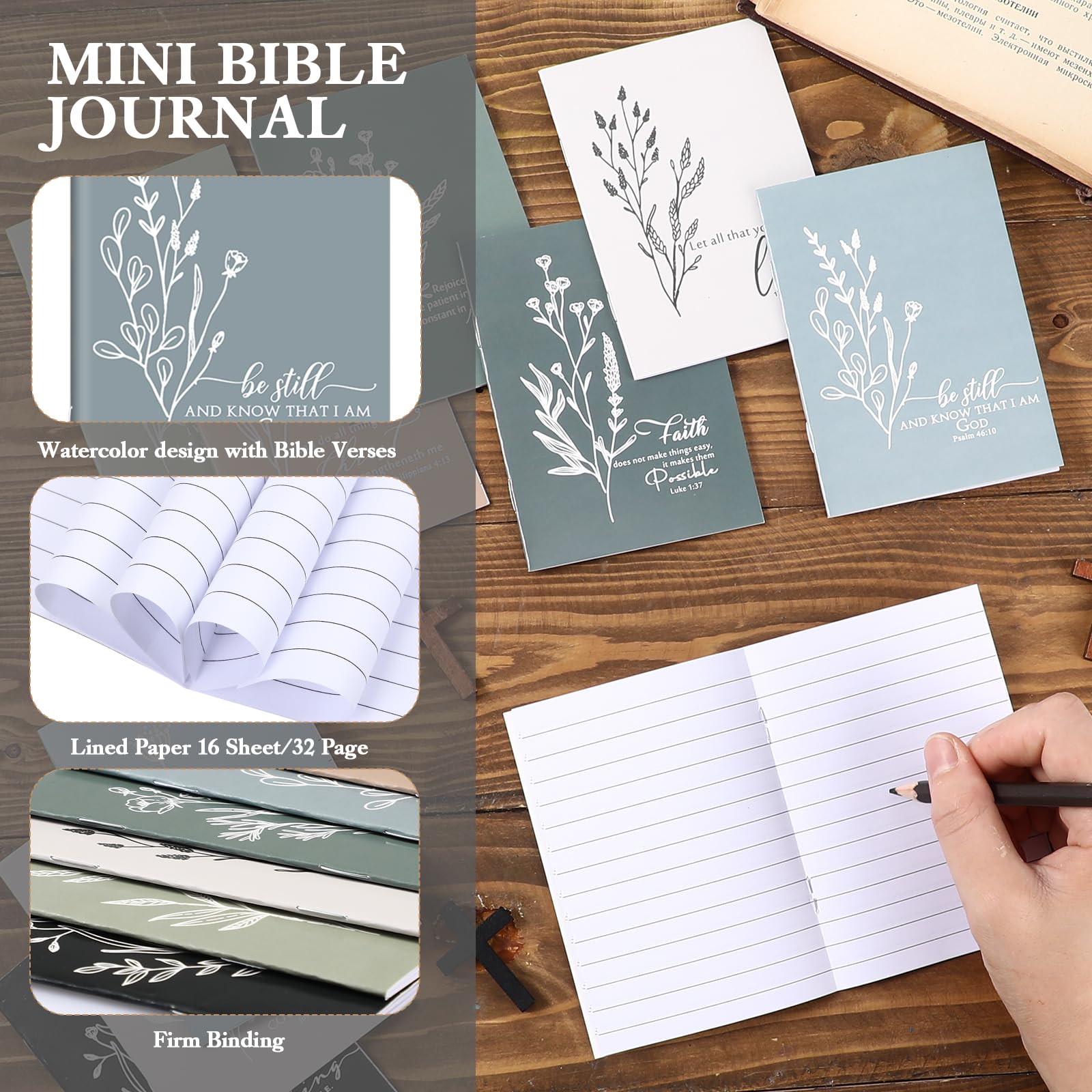 Kosiz Mini-Notizblöcke mit Bibelvers, christliches Geschenkset, 50 Stück | Religiöse Tagebücher, Geschenke für Kirche, Lehrer und Kollegen