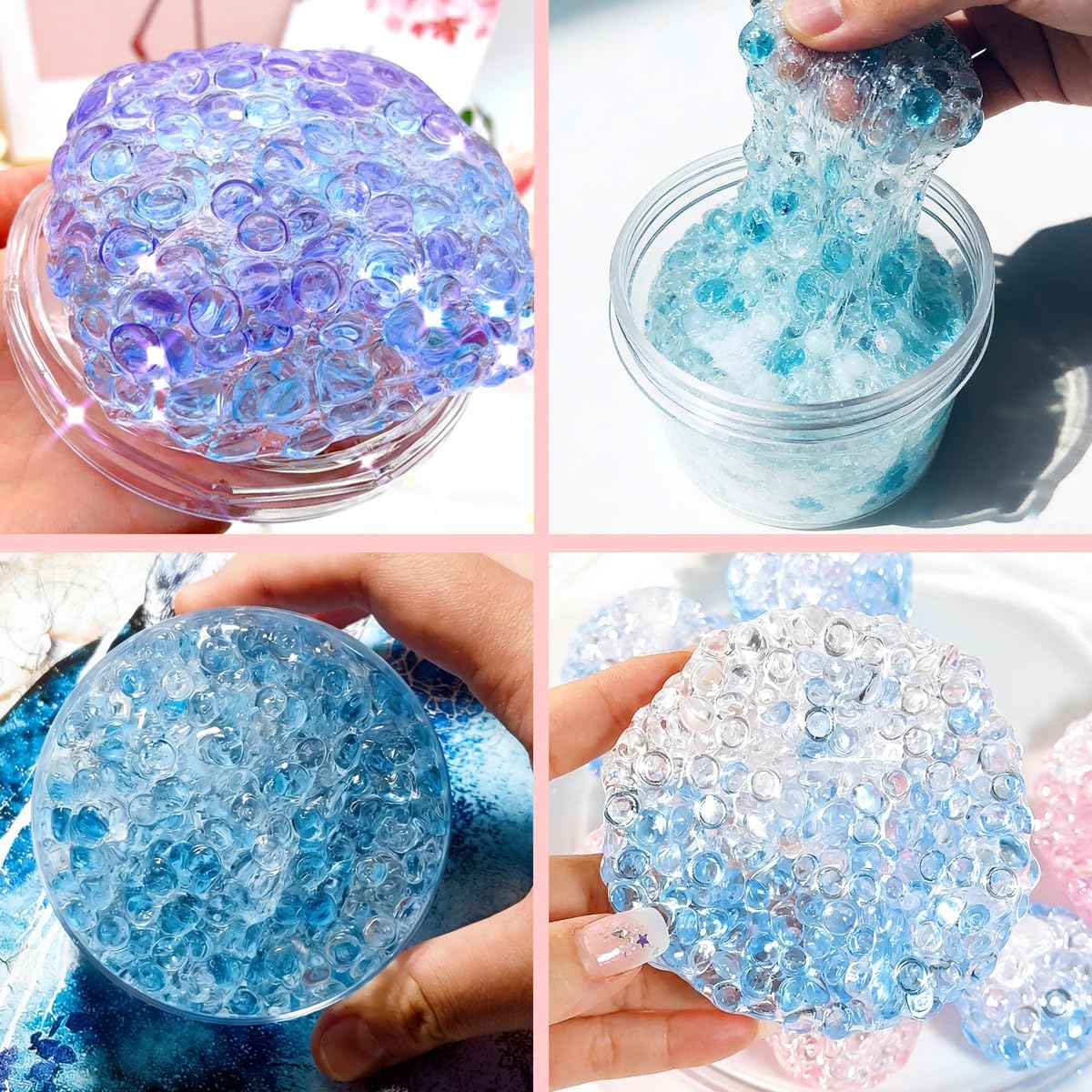 3500PCS Acrylic Small Slime Charms Beads,7mm Plastic Fishbowl Beads,Flat Vase Fillers Beads for Art Homemade Slime, Wedding,Floral Arrangement,Aquarium Fish Tank Decor