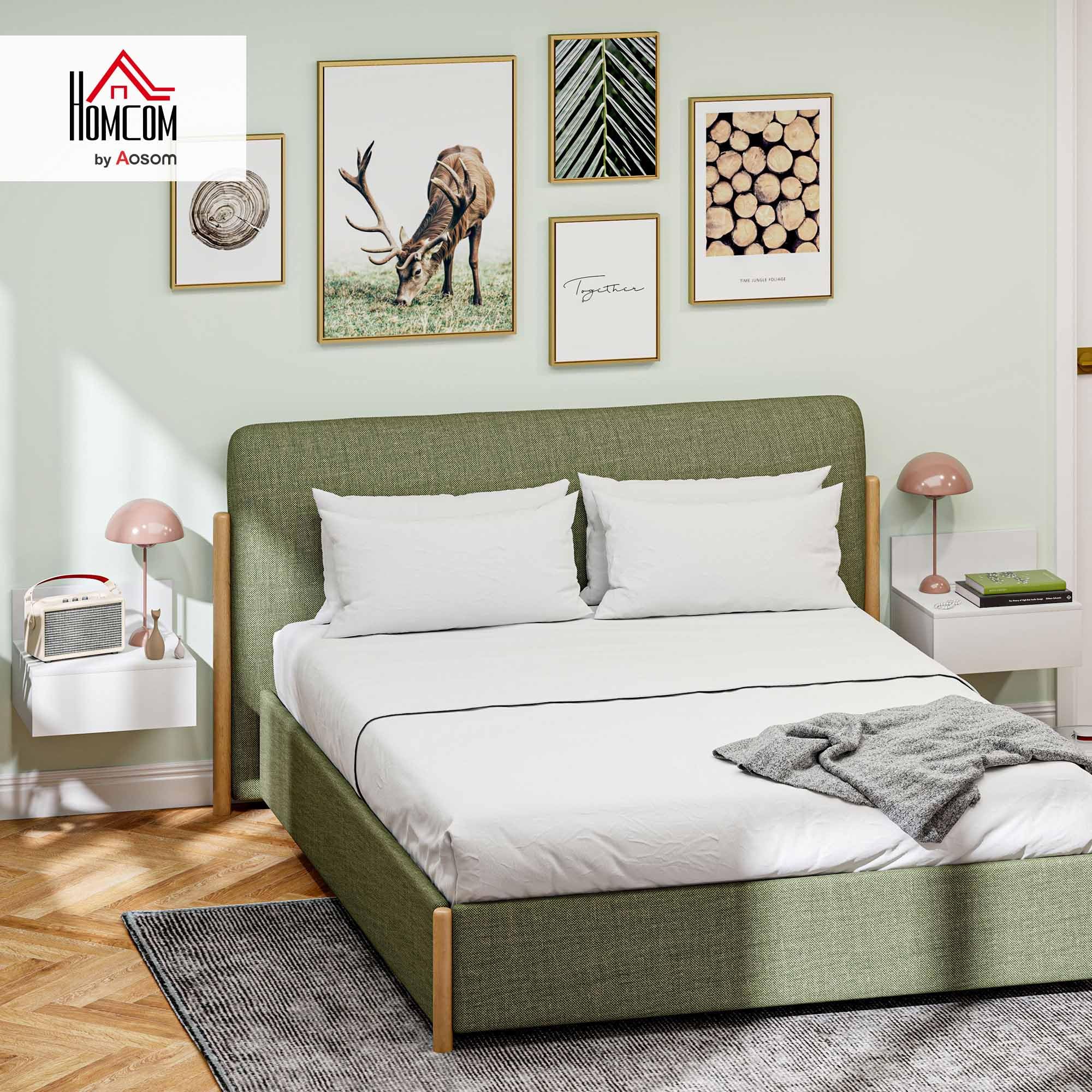 HOMCOM Juego de 2 Mesitas de Noche Flotantes Mesillas de Noche para Dormitorio con Cajón Mesas de Noche para Habitación Salón Hogar 43x36,5x30,5 cm Blanco