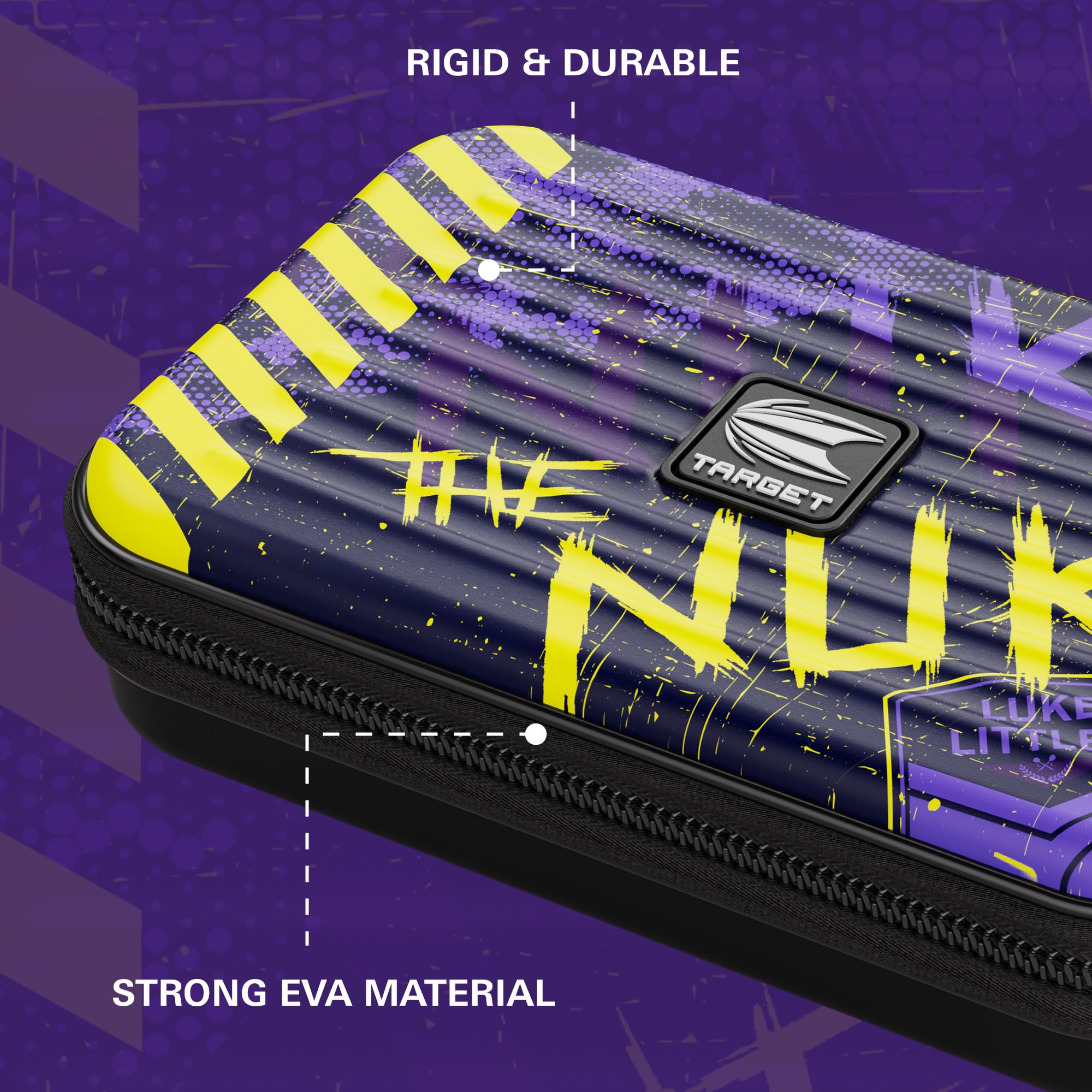 Target Darts Luke Littler 23G G1 Swiss Point Dartpfeile Set + The Nuke XL Takoma Darttasche für 2 Dartsets