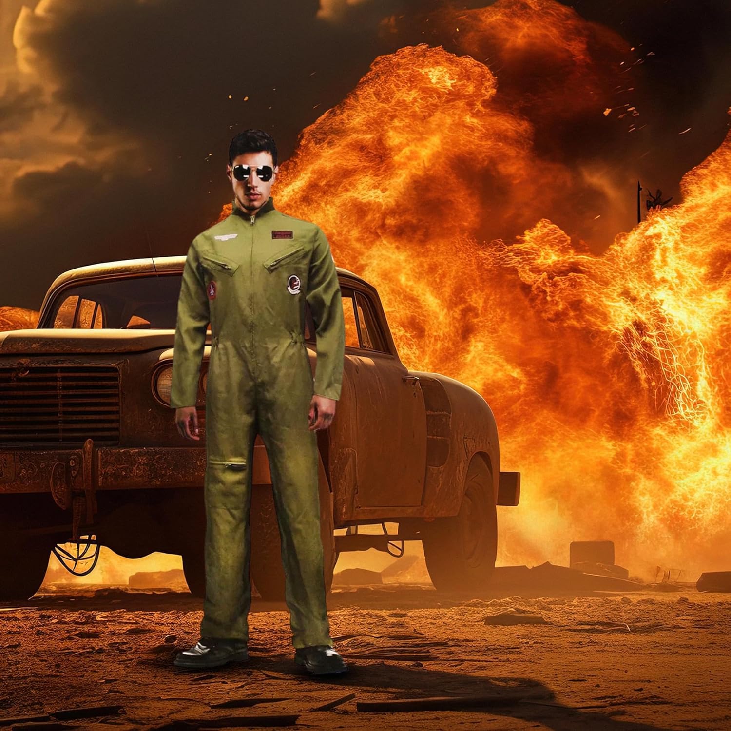 Air Force Pilot Flight Suit Men's Costume - Image 3