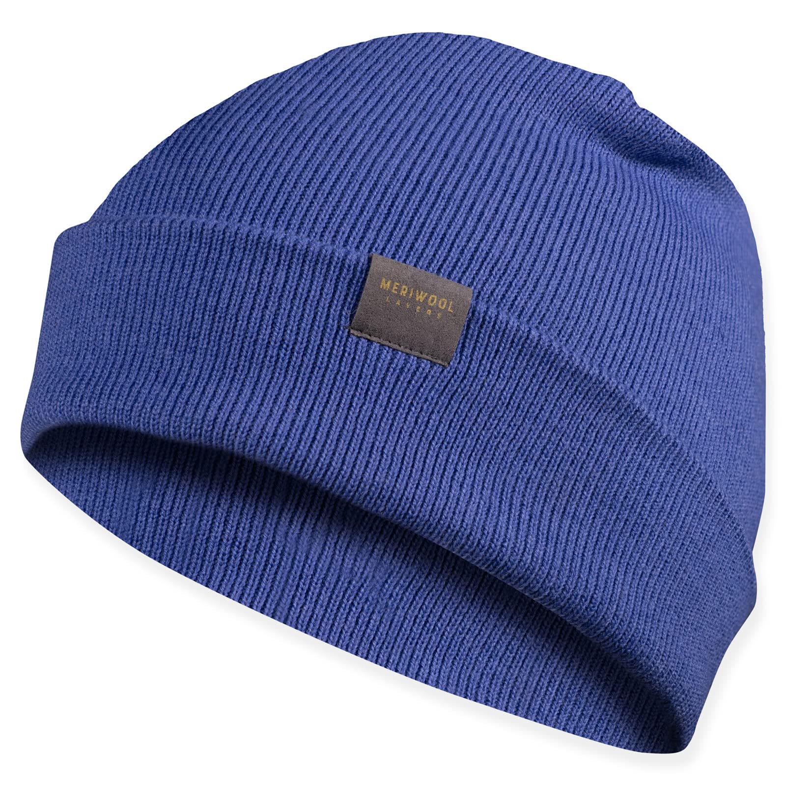 MERIWOOL Beanie for Men and Women - Merino Wool Blend Ribbed Knit Winter Hat, Periwinkle, One size