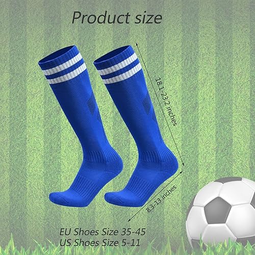 Miniatura 2 de Ultrafun 6 pares de calcetines de fútbol de compresión de color elástico hasta la rodilla, calcetines atléticos de fútbol para hombres, mujeres