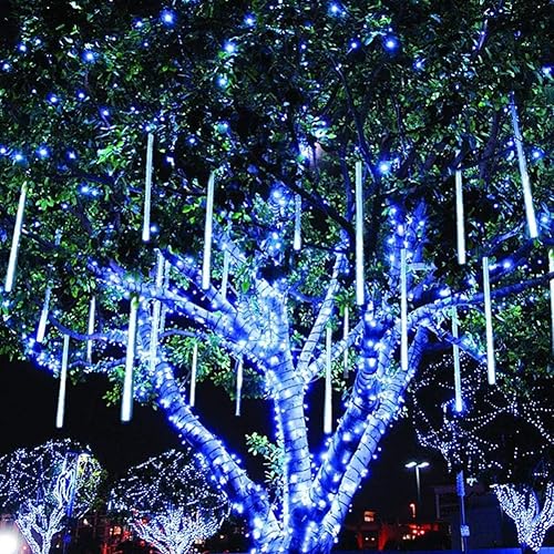 Twinkle Star Luces de lluvia de meteoritos, 11.8 in, 8 tubos, 288 luces LED de San Valentín, luces de Navidad que caen de nieve, luces de gota de