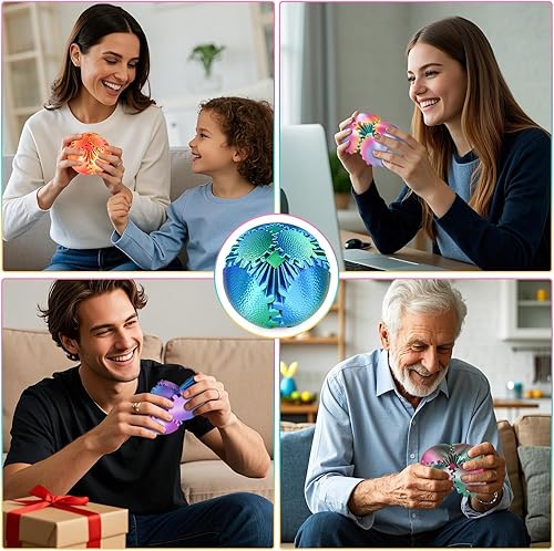 Miniatura 7 de Juguete para la ansiedad con bola con engranajes, alivio del estrés, impreso en 3D, regalo único y divertido para cumpleaños, Navidad y Pascua