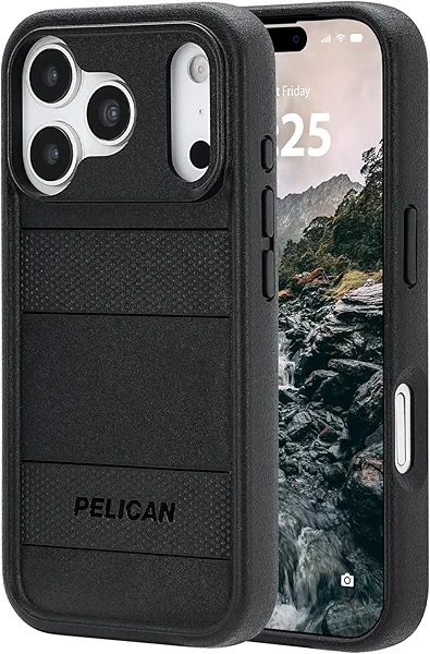 Pelican Protector iPhone 17 Pro Case [Compatible with MagSafe] Rugged Magnetic Phone Case with 16ft Military-Grade Drop Protection - Heavy Duty Phone Cover for iPhone 17 Pro - Black