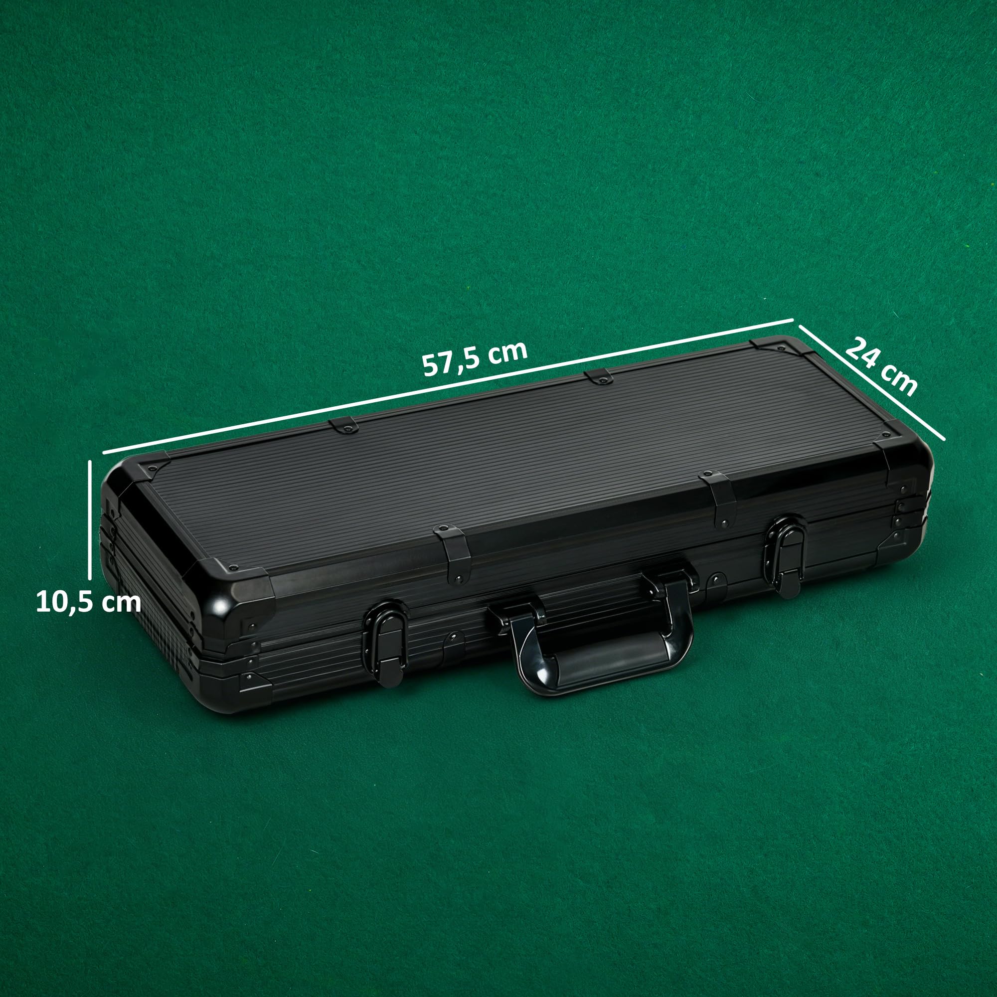 SPORTNOW Mallette de Poker Coffret de Poker Complet, avec 500 jetons à 14g, 5 dés, 2 Jeux de Cartes 3 Boutons Texas Holdem, Cartes de Poker, Bouton Dealer