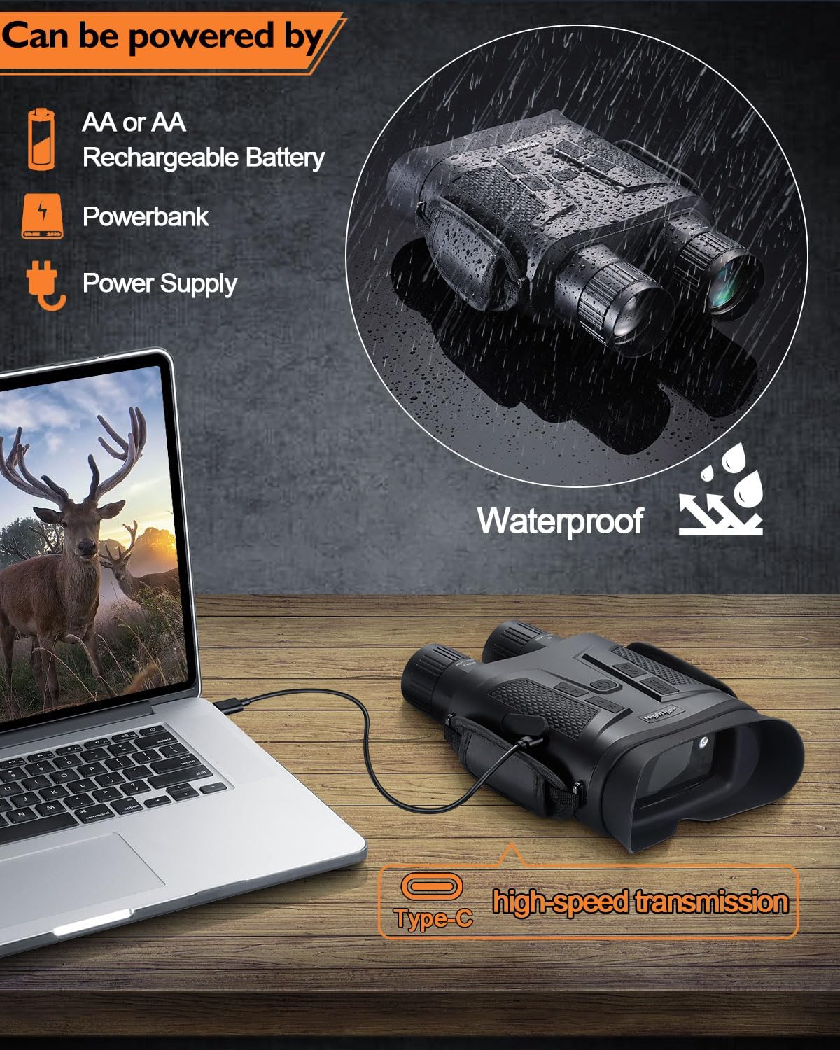 Wide Field Digital Zoom Infrared Day/Night Vision Binocular & Goggle with Camera Filter for Adults - 3" HD 8MP Take Photo & Video, 6x42MM Tactical Gear Night Vision - Image 6