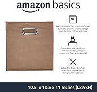 Vista 14 de Yaxa Basics Cubos de almacenamiento de tela plegables con ojales ovalados, paquete de 6, negro