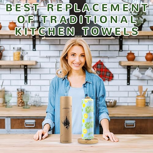 Miniatura 6 de BOJUST Rollo de toallas de papel reutilizables  12 toallas de franela de algodón lavables ecológicas con rollo de cartón  Servilletas de tela