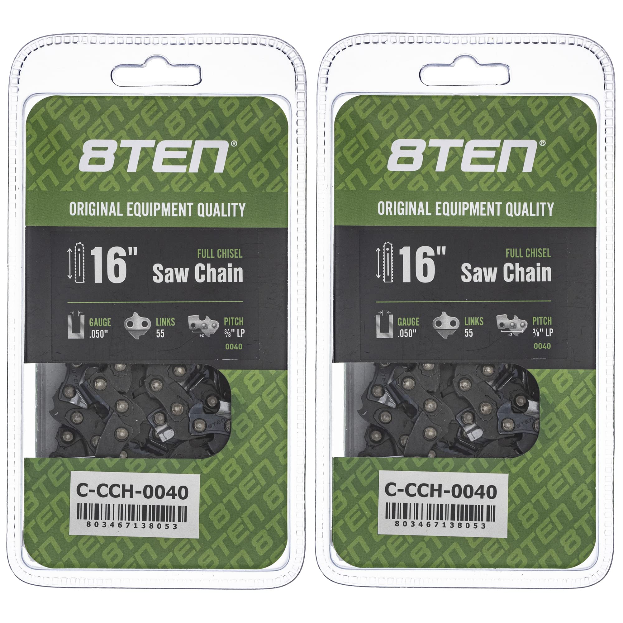 にゃみページ 8TEN Full Chisel Chainsaw Chain 16 Inch .050 3/8 LP 55DL for Stihl