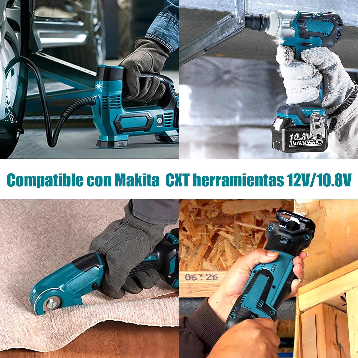 Batería de 12 V y 4,0 Ah con Cargador para Makita Herramienta de 12 V | Cargador de repuesto para los modelos BL1016, BL1021B, BL1040B y BL1020B (DC10SB y DC10WD)