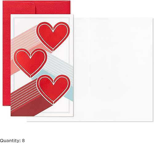 Miniatura 8 de Hallmark Mini tarjetas de San Valentín y calcomanías para la escuela de niños, XOXO, corazones (32 aulas de San Valentín con sobres)