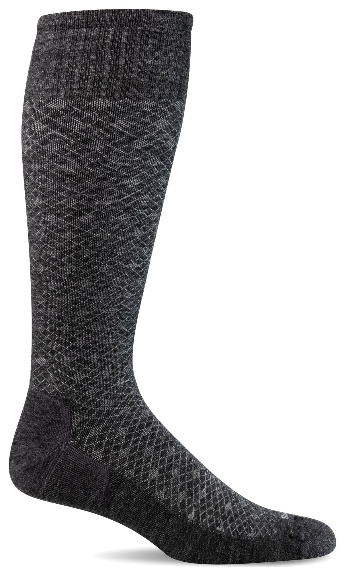 Sockwell Men's Featherweight Moderate Graduated Compression Sock, Charcoal - L/XL