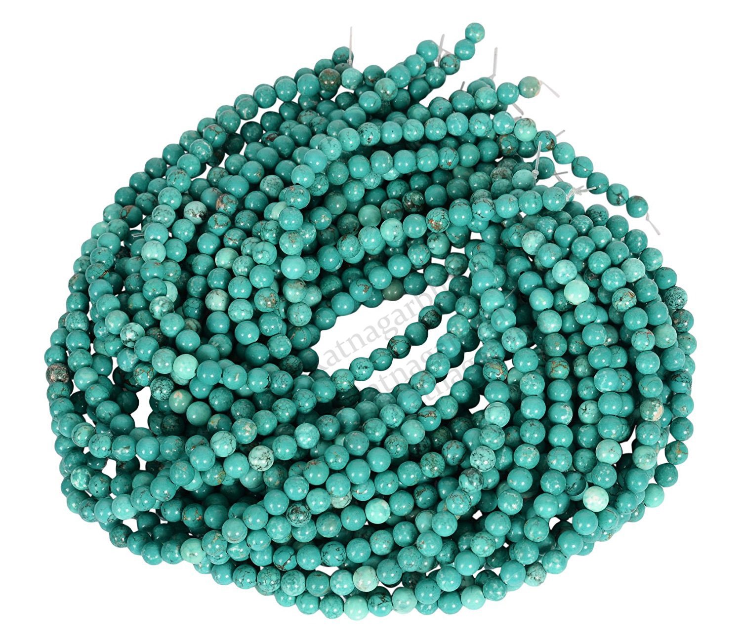 Ratnagarbha Turquoise Smooth Plain Polished Round Ball Loose Gemstone