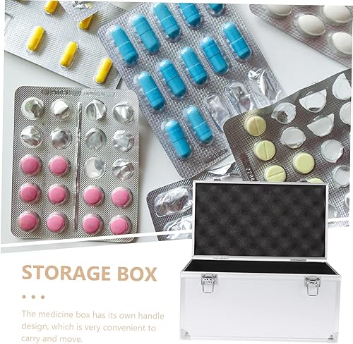 Miniatura 8 de Cabilock Caja de herramientas de aluminio con cierre de seguridad Caja de almacenamiento de gran capacidad para herramientas, medicamentos y más