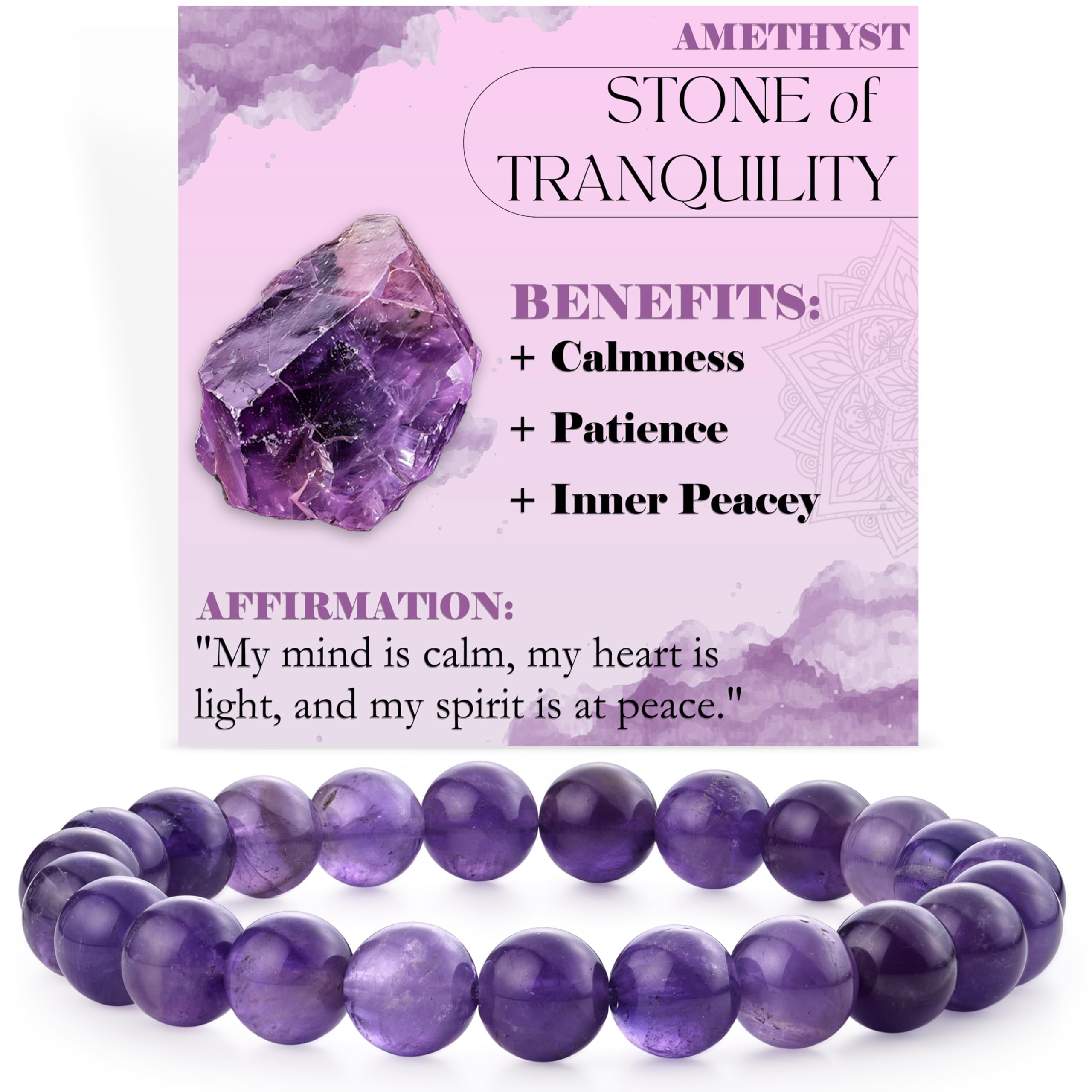 Bivei8mm Beaded Bracelets for Women Handmade Semi Precious Natural Stone Stretch Elastic Jewelry Yoga Protection Gifts