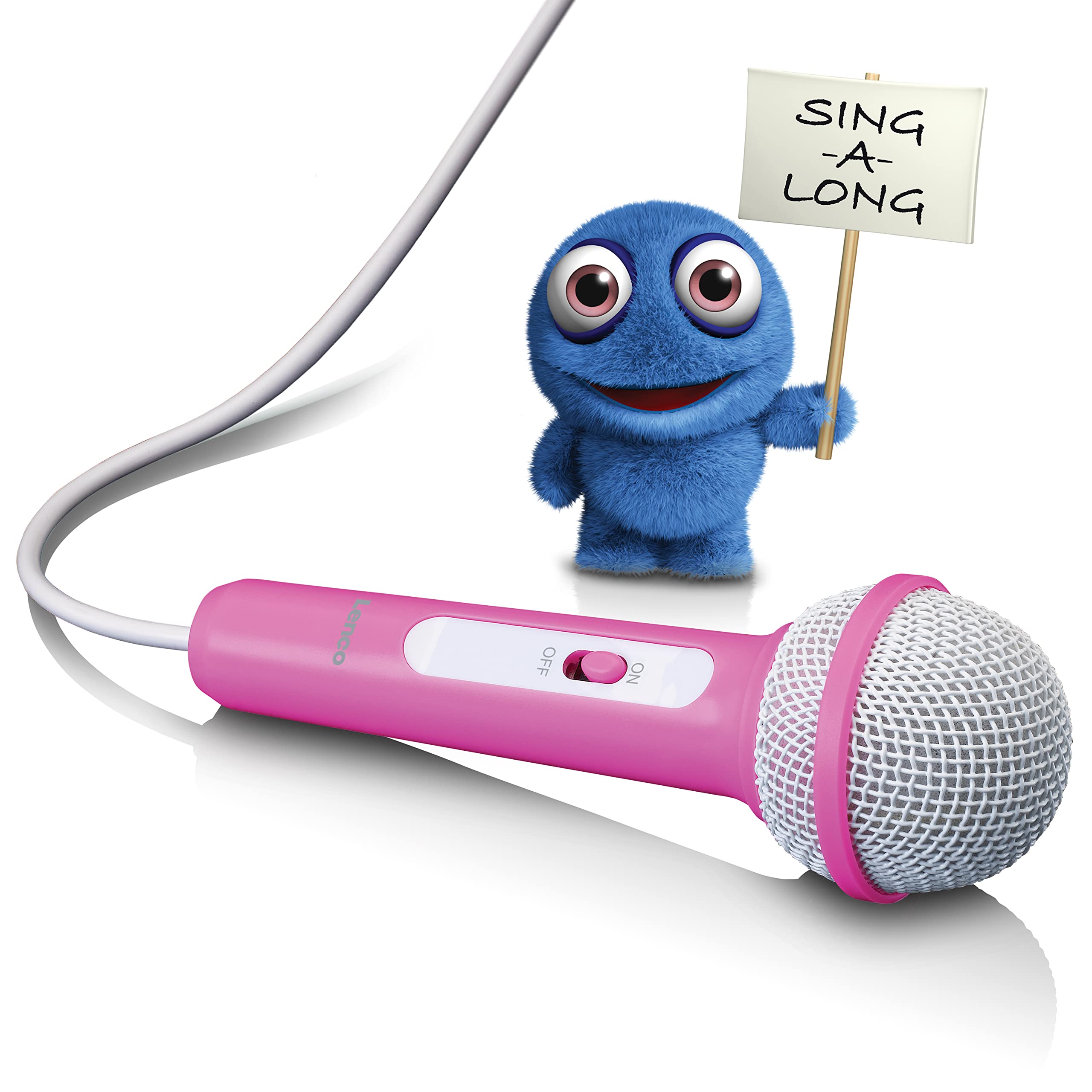 Lenco SCD-620 - Lettore CD per bambini, radio CD, con microfono, lettore karaoke, memoria titoli, ricevitore FM, 2 x 1 Watt RMS, AUX-IN, rosa