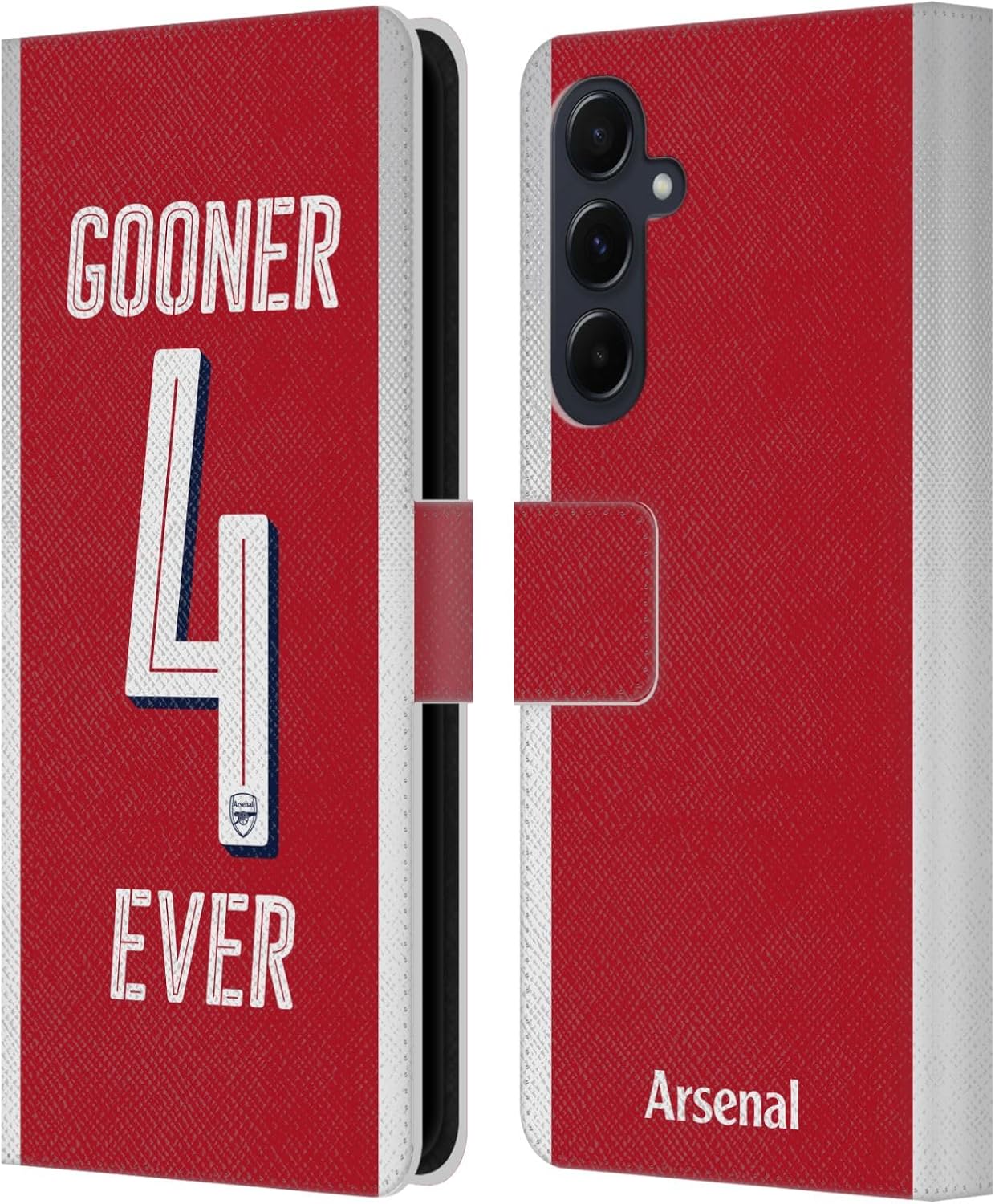 Head Case Designs Officially Licensed Arsenal FC Forever Gunners Leather Wallet Case Compatible with Samsung Galaxy A55 5G