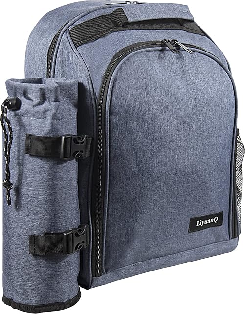 LiyuanQ Insulated Cooler Bag Cooler Picnic Backpack, Large Lightweight Picnic Cooling Bag Luxury 2 Person Big Soft Picnic Cooler Bag with Oxford Waterproof, for Camping/BBQ/Family Outdoor Activities