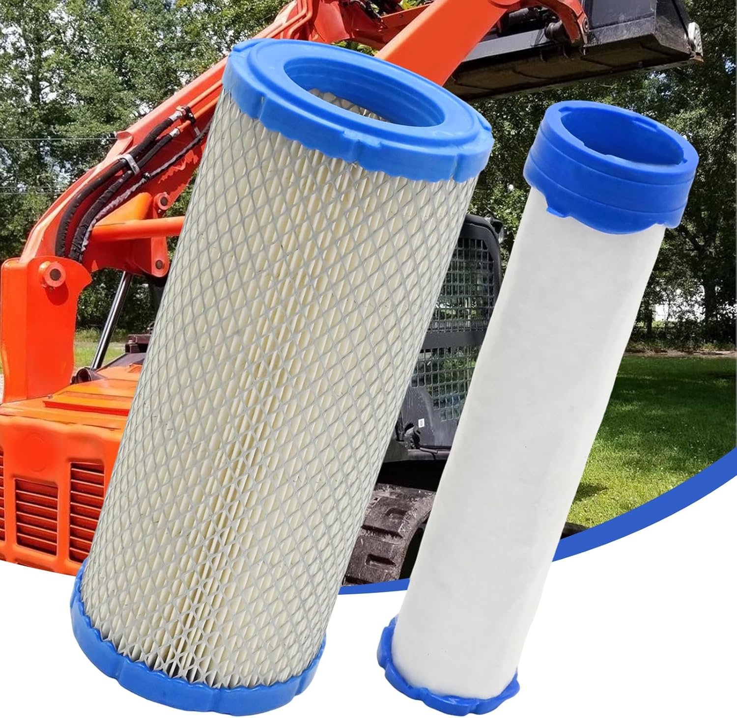 Anxingo P828889 P829333 Air Filter Set Replacement for John Deere 3100 3200 3210, Kubota SVL90 SVL90-2 Repalces 110-6326 110-6331 46562-46569 222421A1-222422A1 AT171853-AT171854