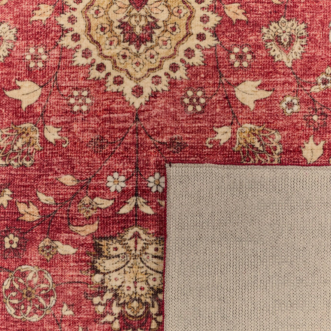 Nazar Tapis Ottoman Salon Doux Vintage, Confortable et Moelleux, Poils Court Extra Doux, Antidérapant, Lavable en Machine