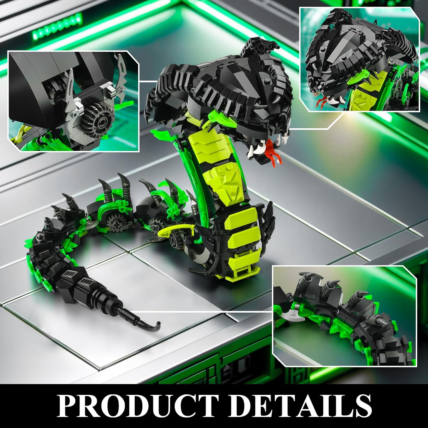 Mechanical Snake Building Sets, Creative Snake Animal Collection Toy, Adult Home or Office Decor, STEM Building Toy Gift for Teens Girl and Boys 8-14 (689PCS)