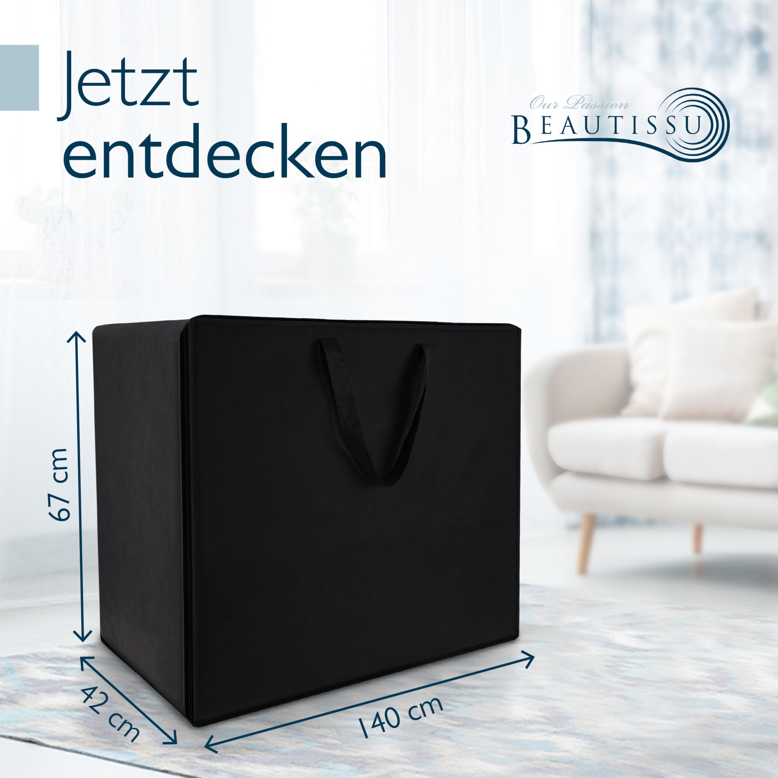 Beautissu Klappmatratze Gästebett faltbar klappbar Visco-Matratze | 140x200cm Anthrazit extra dick waschbar Gästematratze hoher Schlafkomfort einfacher Transport Premium XXL inkl. Tasche VS95