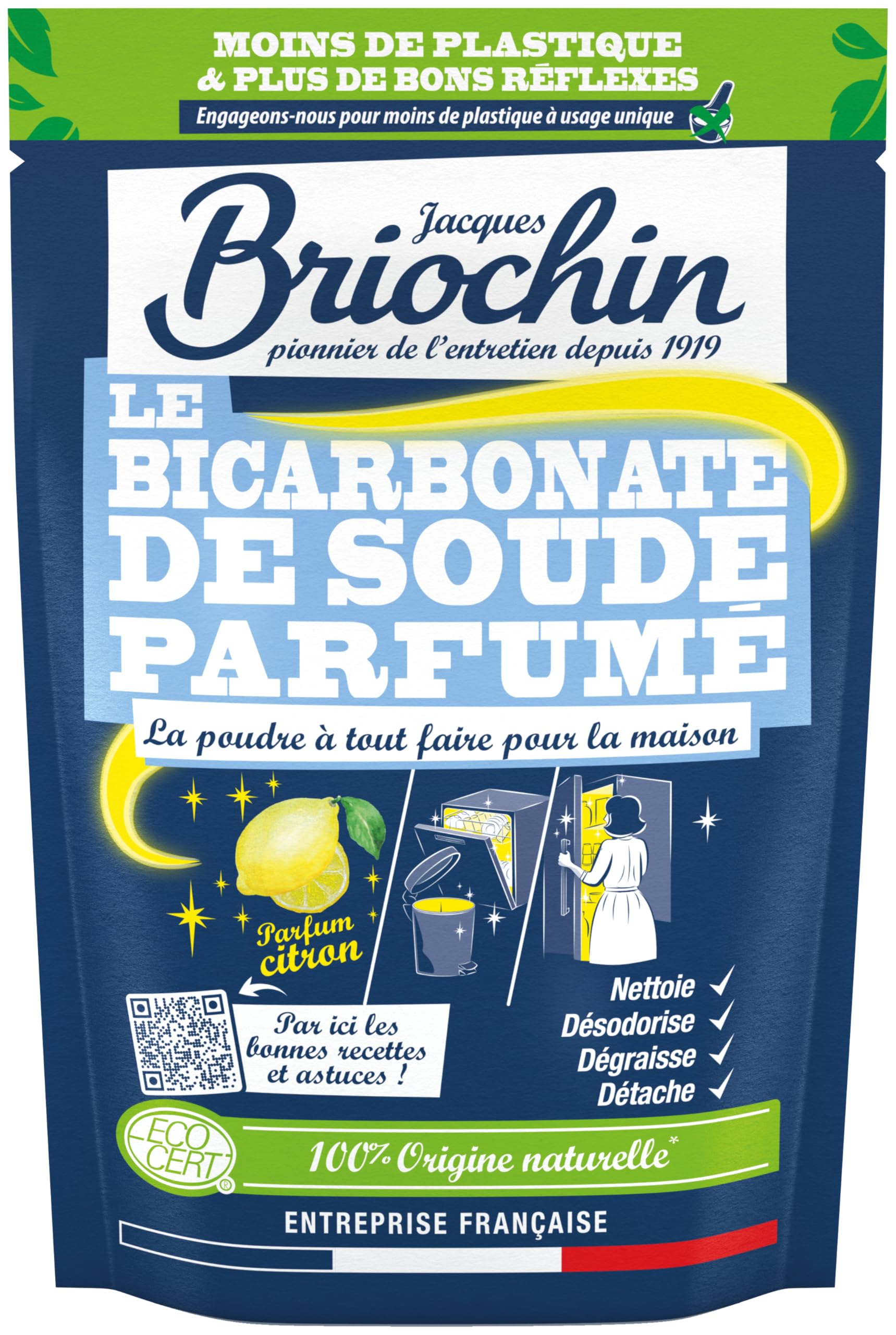 JACQUES BRIOCHIN Bicarbonate Multi-Usages: Nettoyant Naturel, Écologique et Efficace