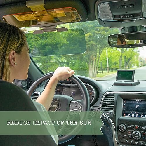 Miniatura 4 de Zone Tech - Visera antideslumbrante para parabrisas de automóvil, parasol universal de alta calidad y visión nocturna antideslumbrante (paquete de 4)