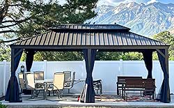 PURPLE LEAF 12' X 20' Hardtop Gazebo Pavilion for Outdoor