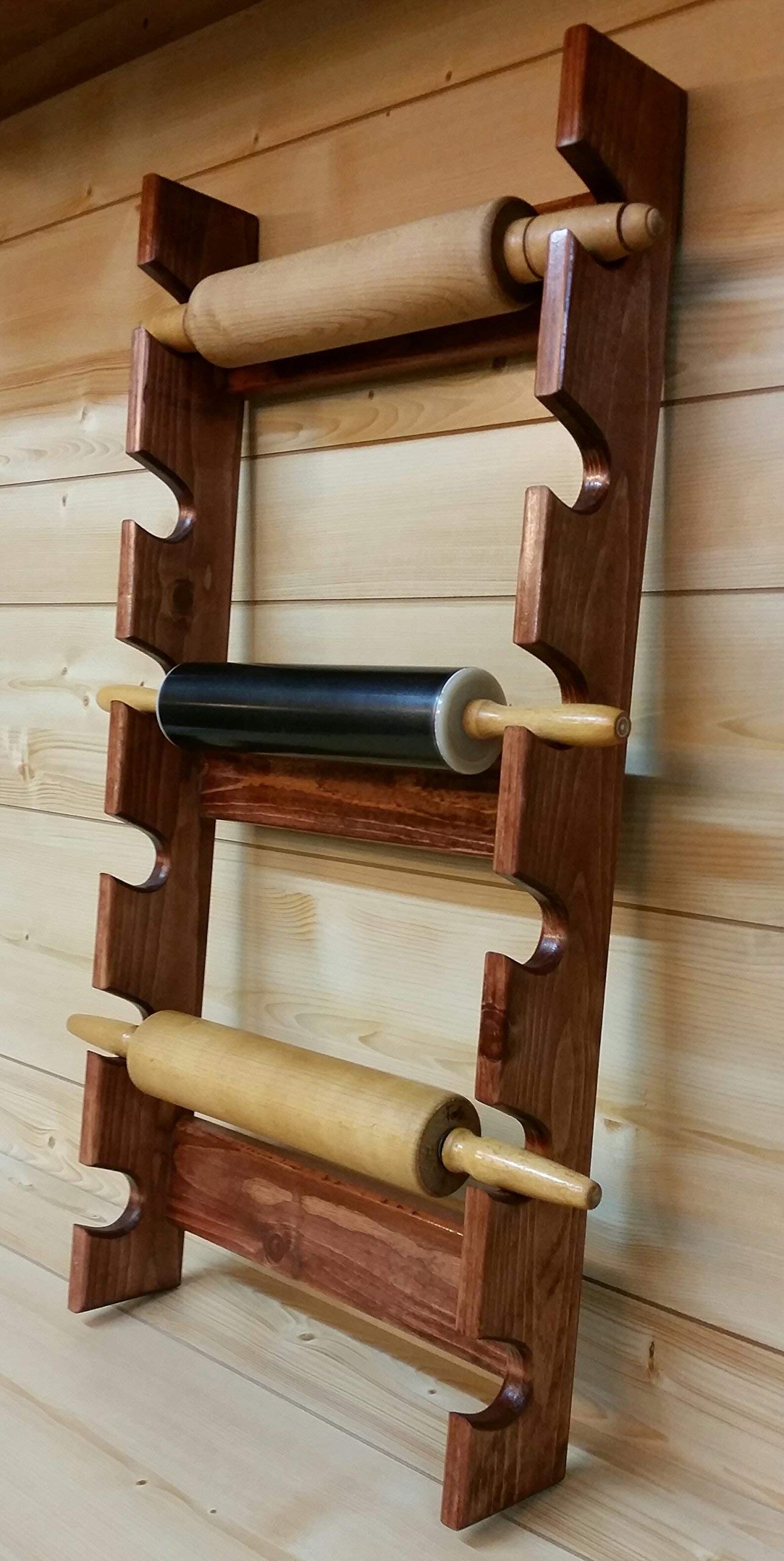 Rolling Pin Rack with Six Slots - Multiple Rolling Pin Rack - Rolling Pin Holder - Rolling Pin Storage - Rolling Pin Rack for 6