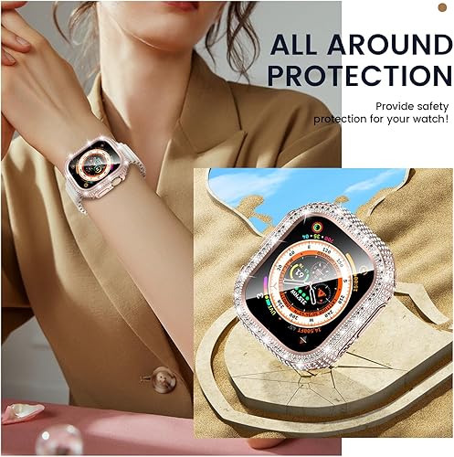 Miniatura 6 de Tensea Funda protectora de pantalla impermeable 2 en 1 para Apple Watch Ultra 3Ultra 2Ultra 1.929 in, accesorios de 1.929 in, parachoques delantero