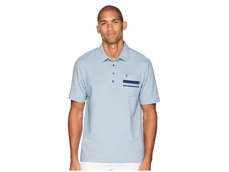 

TravisMathew Hammond Polo (Heather Bluestone) Men's Clothing