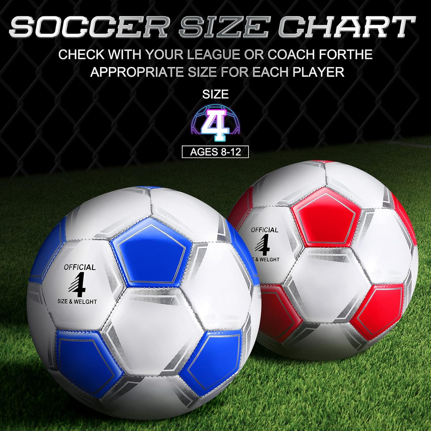 HyDren 2 Pcs Soccer Balls with Pump Official Size Soccer Ball for Game Training Indoor Outdoor Sport Gift for Child Youth Adult Back to School - Image 3