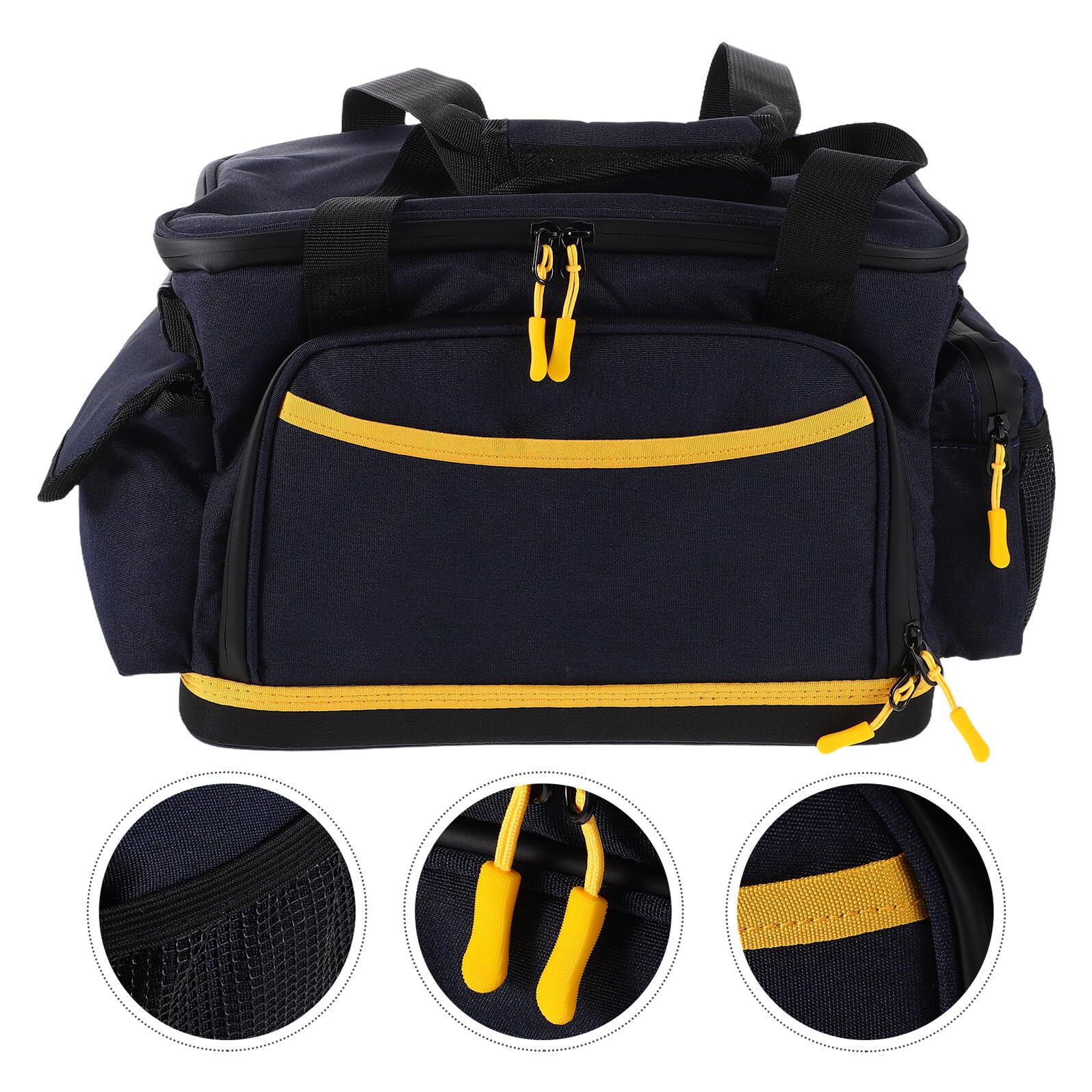 SUPVOX Bolsa Organizadora para Equipo Eléctrico de Camping M Azul Oscuro, Estuche Portátil con Asa, Gran Capacidad para Cables y Accesorios Digitales, Adecuado para Viajes al Aire Libre