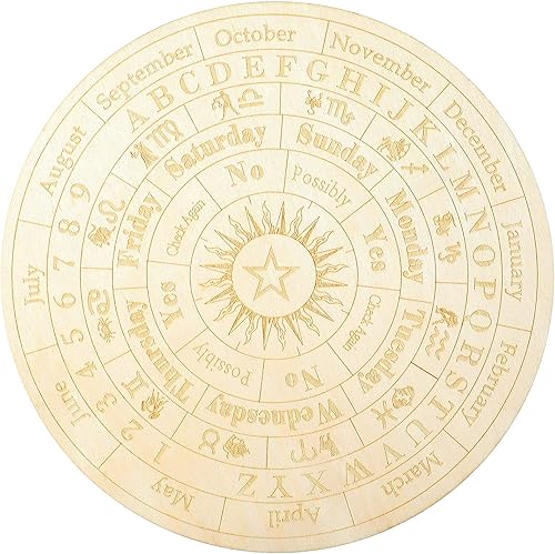 Tablero de péndulo de estrella, tablero de madera para radiestesia, tablero de mensajes metafísicos para brujería, kit de suministros de altar