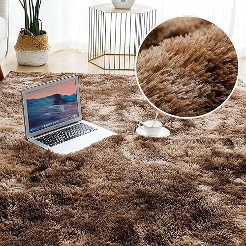 Miniatura 63 de Vafodo Alfombras de área para dormitorio esponjoso, alfombra de sala de estar, 9 x 12 pies, suave y esponjosa, alfombra de área rosa sólido