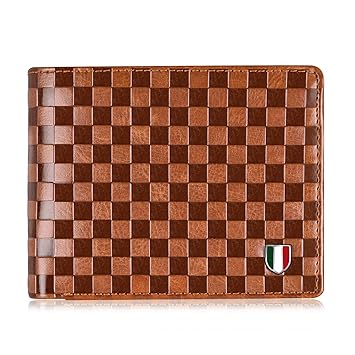 GIOVANNY Faux Leather Tan Wallet for Men | GVN-TAN-CHKCH02