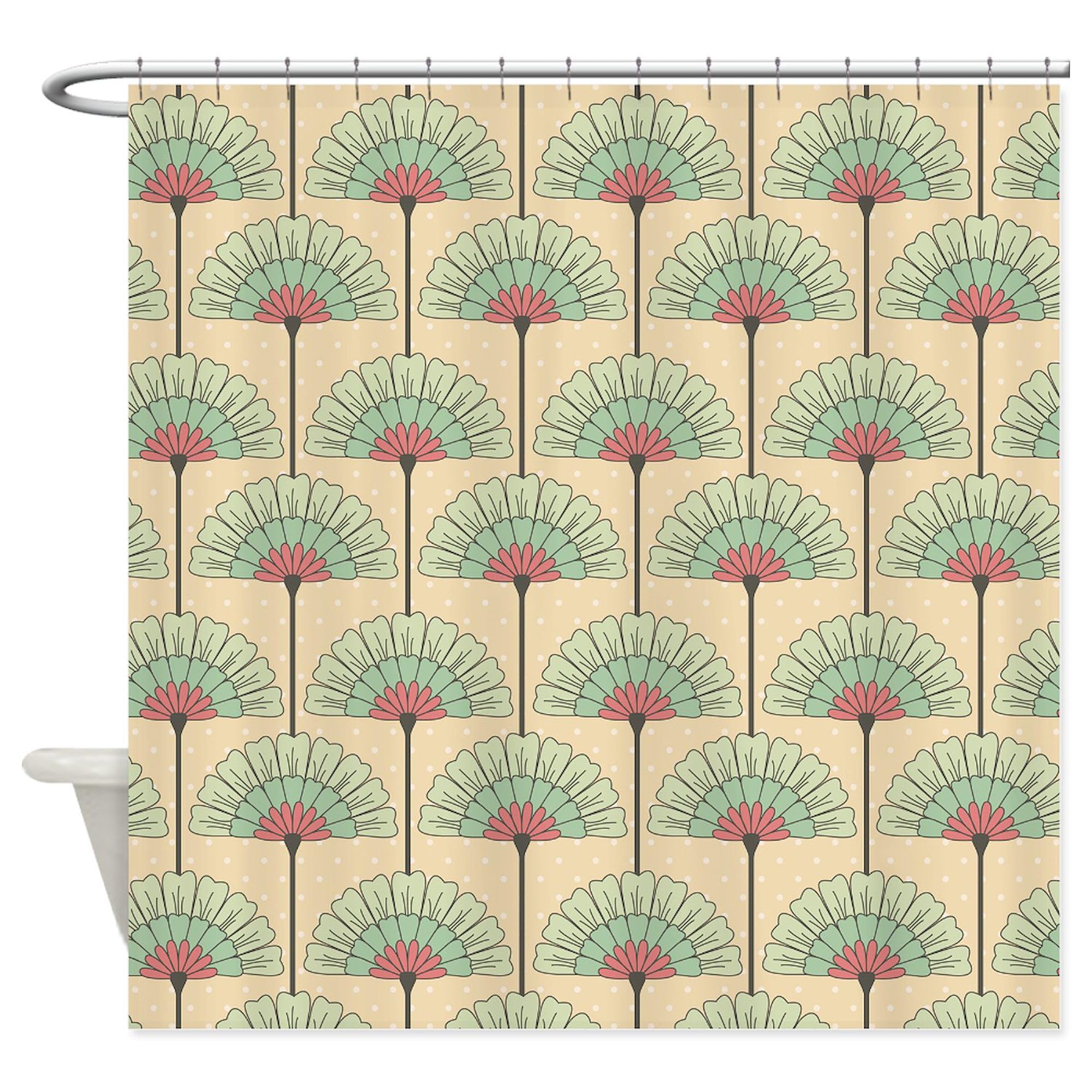 CafePress Vintage Art Deco Abstract Decorative Fabric Shower Curtain