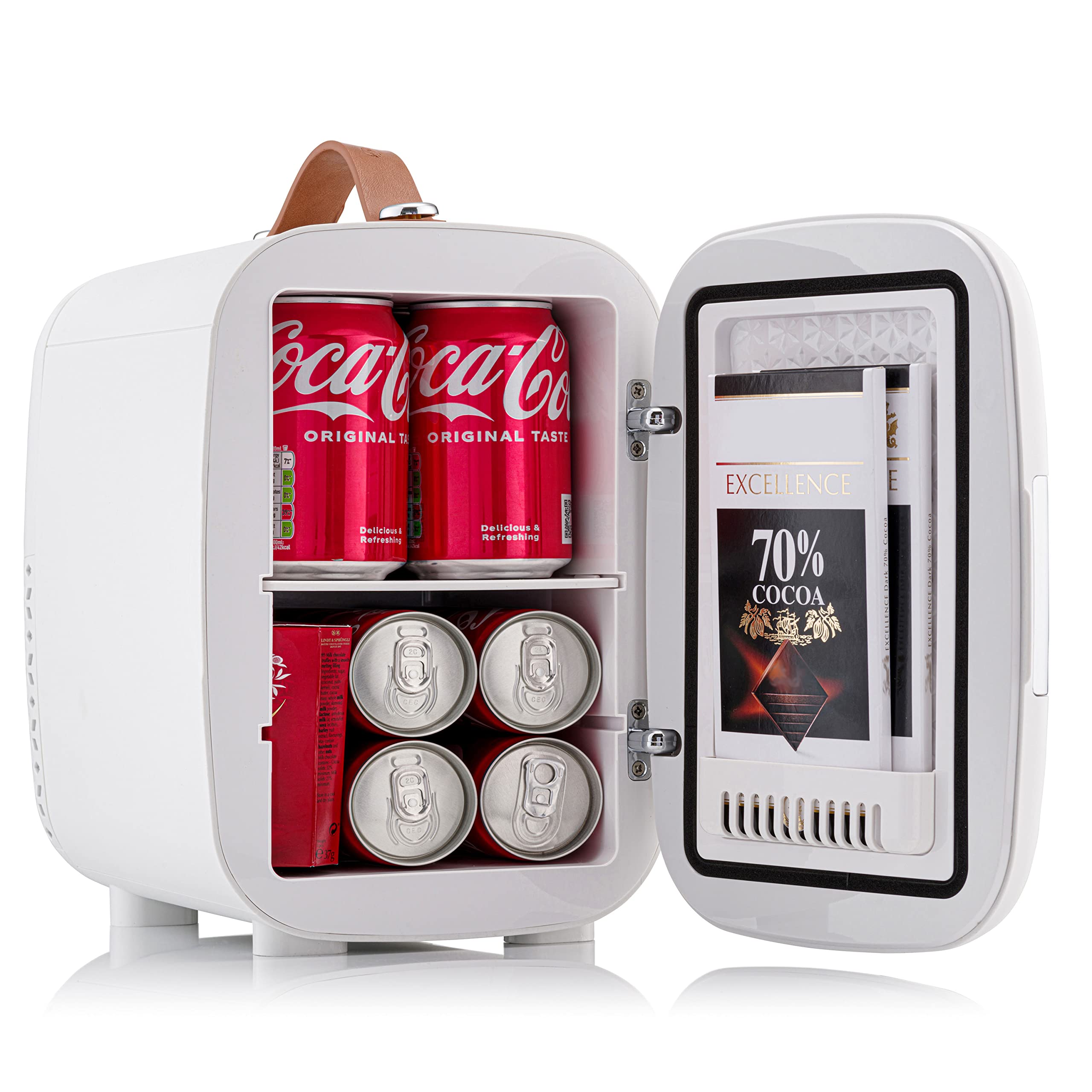 Subcold Pro4 Luxus Mini Kühlschrank Kühler | 4 Liter / 6 Dosen | AC und exklusive USB Power Option | Tragbarer, kleiner, für Büro, Schlafzimmer, Auto, Reisen, Hautpflege & Kosmetik (Weiß)