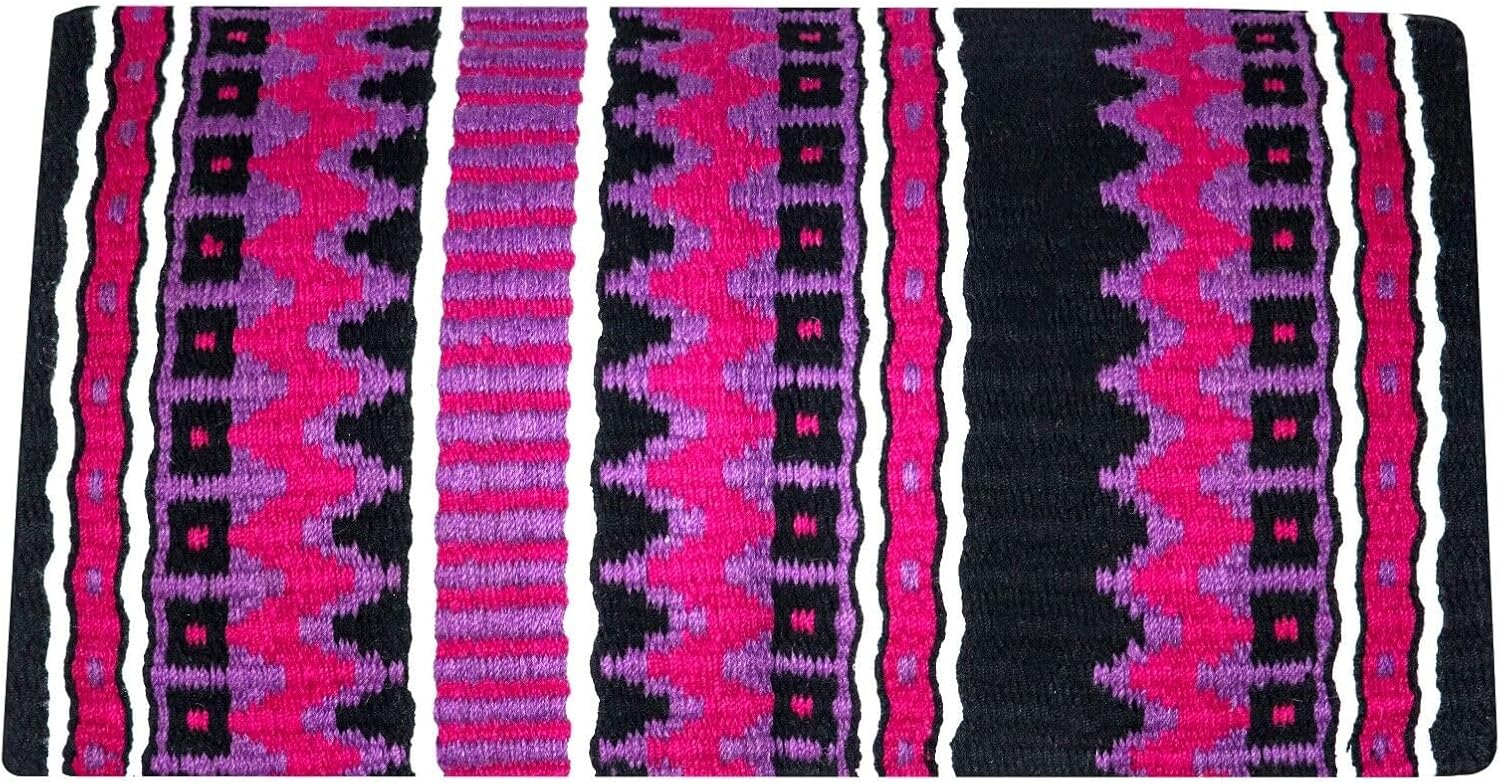 Western Ranch Horse Saddle Blanket New Zealand Wool Western Design Handmade Saddle Blanket Top Wool Pad Sensor Flex (Customization Available) ZB-033