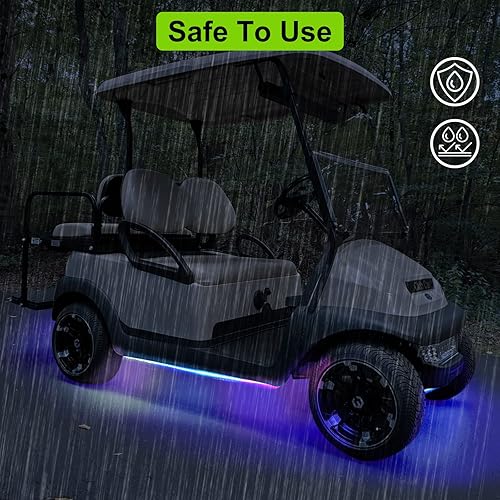 Miniatura 6 de Kit de tira de luz LED Underglow para carrito de golf, voltaje de 12 V, 4 piezas expandibles, kit de iluminación LED de neón de acento de millones