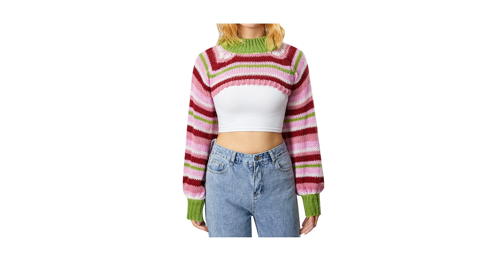 Women Sexy Knitted Shrug Sweater Long Sleeve Y2K Crop Tops