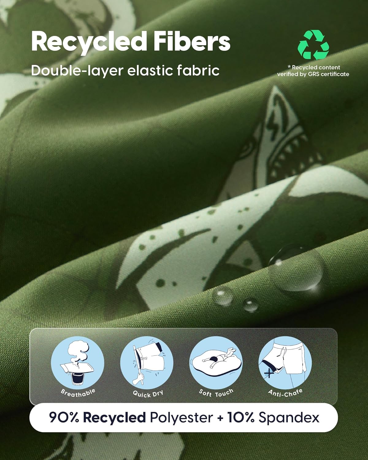 maamgic Mens Swim Trunks with Compression Liner 9 Inch Recycled Stretch Bathing Suit with Zipper Pockets Quick Dry Swim Short - Image 4