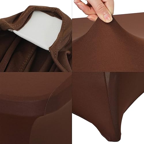 Miniatura 5 de Paquete de 2 manteles de elastano de 6 pies con mantel elástico, fáciles de poner, ajustables, para decoración de bodas, fiestas, eventos, cenas,