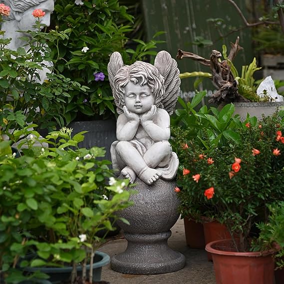 Angel Statue, Flower Fairy White Object, Cute, Lucky Charm, Crafts, Statues, Stylish, Angel Figurine, Prayer, Doll, Interior Accessories, Home Decor, Healing Type 1 Goods, Angel Series,